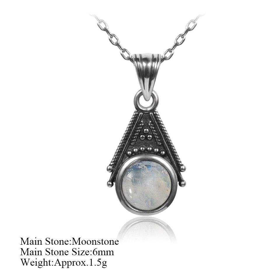 6mm Natural Moonstone Pendant Necklace 