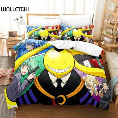 Anime Assassination Classroom Koro-sensei Ložní souprava Chlapci Dívky Twin Queen King Size Povlak na přikrývku Povlak na polštář Postel chlapci Dospělí
