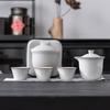 Light Luxury Ru Kiln Open Travel Tea Set Outdoor Portable One Pot Three Cups High-end Business Practical