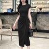 ZANZEA Women Casual Round Neck Short Sleeve Polka Dot Print Sheath Dress