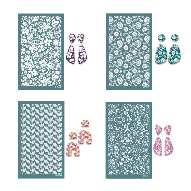 Reusable Silkscreen Stencils Working Clay Earrings Silk Screen Stencils for Clay