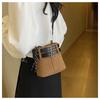 IELGY Hand-Carry Contrast Color Drawstring Bucket Bag Niche Retro Fashion One-Shoulder Messenger