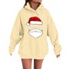 Women's Casual Comfortable Long-Sleeved Christmas Letter-Printed Warm Hooded Crew-Neck Sweatshirt