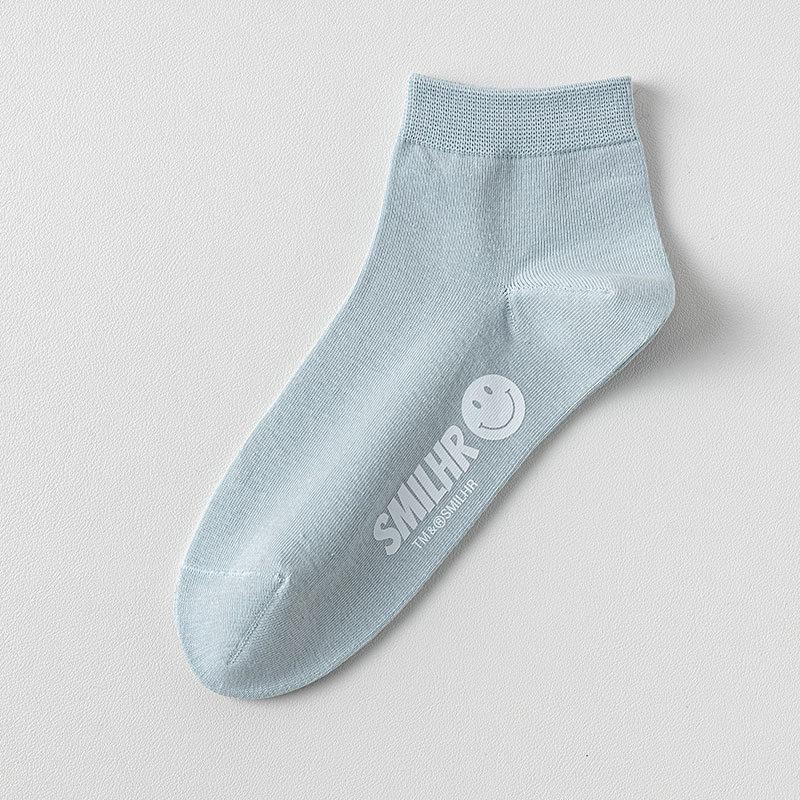 Female Spring and Summer Thin Foot Smile Shallow Mouth Breathable Boneless Low Tube Cotton Socks