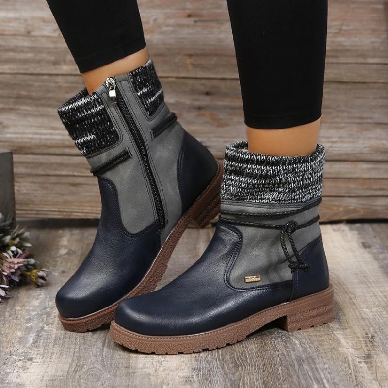 Large Size Retro Short Boots Women's Autumn and Winter New Sleeve Martin Boots Women's Cotton Shoes Cotton Boots Women
