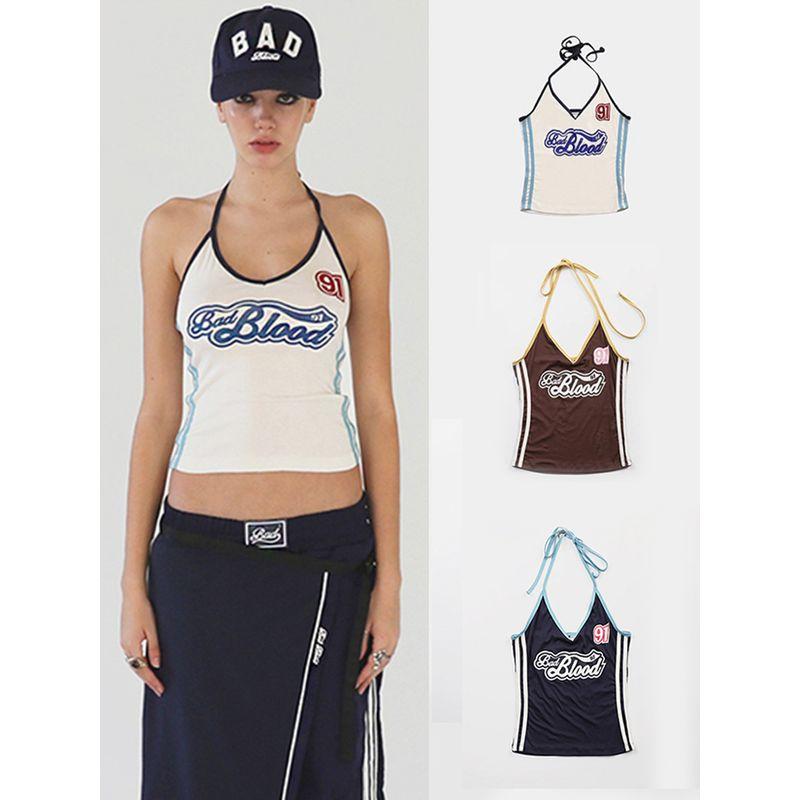 Badblood Retro Summer Midriff-Baring Camisole