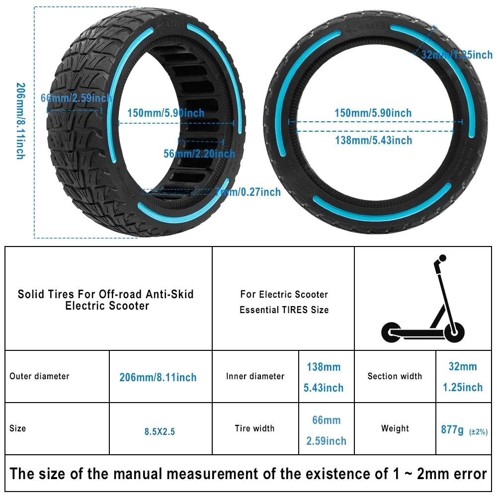 8.5 Inch Solid Tubeless Tire For Speedway Leger Electric Scooter Explosion-Proof Off-road Tyre for Dualtron Mini 8.5x 2.5 Rubber Tyres