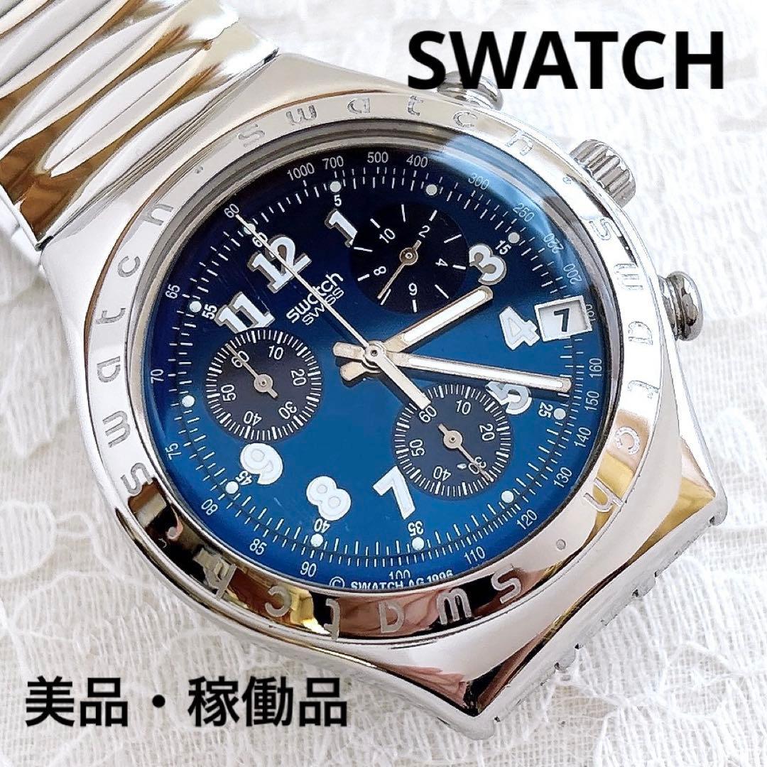 Used [Good condition/in working condition] SWATCH IRONY chronograph blue dial wristwatch