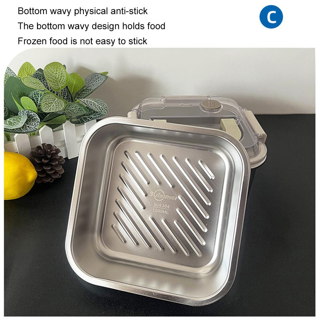 Bento Lunch Box Adults Stainless Steel Food Containers With Non-Slip Metal Food Containers With Lids