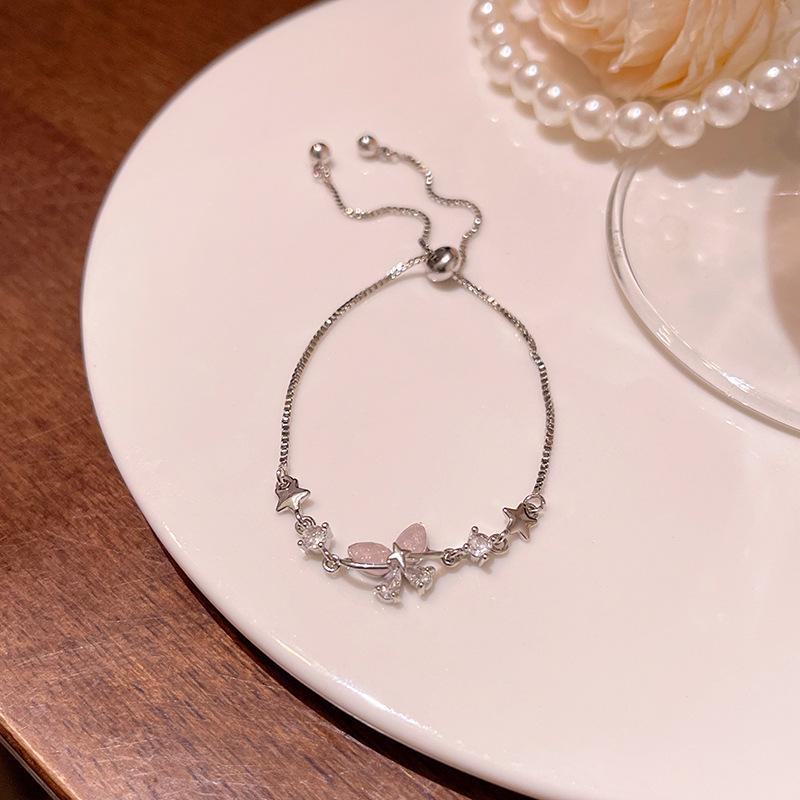 Korean Exquisite Zircon Butterfly Bracelet – High-End Design for Women