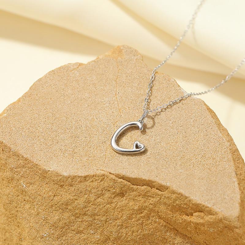 Banyan Tree S925 Silver English Letter Pendant Necklace - Simple, Elegant Style for Mother's Day