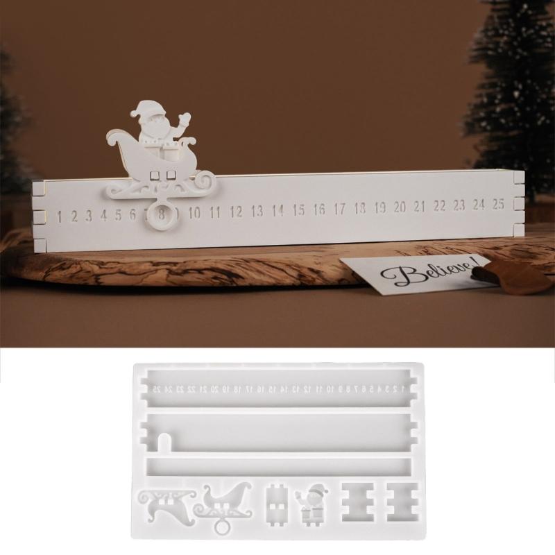 Creative Christmas Santa Countdown Silicone Mold For Crafting Themed Holiday Ornaments And DIY Projects
