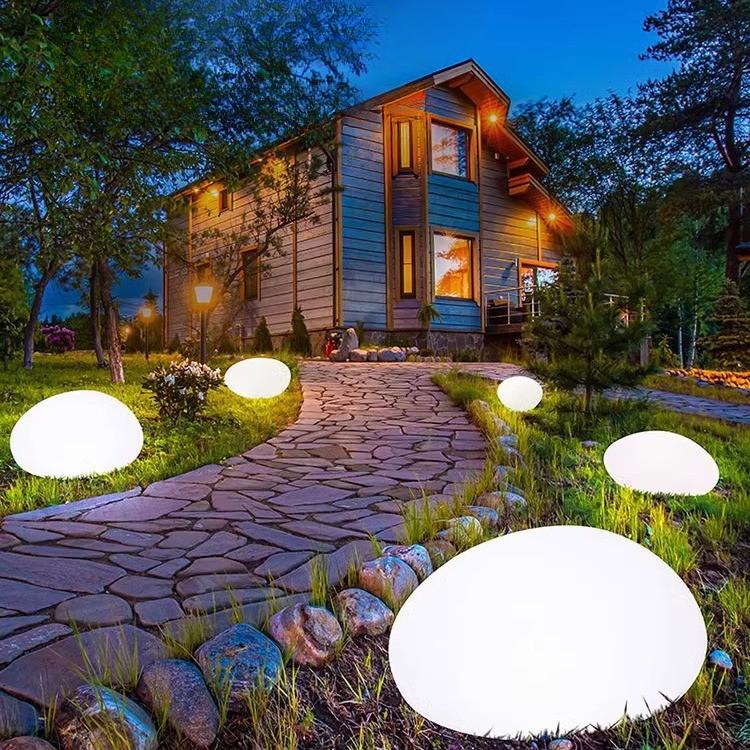 1PC Solar Pebble Stone Light Outdoor Park Garden Atmosphere Decorative Landscape Light Outdoor Villa Courtyard Light