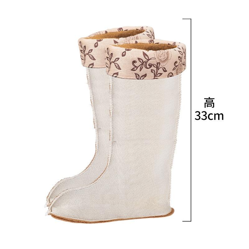 Зимние дождевые ботинки флисовая внутренняя подкладка теплая внутренняя вставка утолщенные с высоким голенищем флисовый чехол высокие резиновые сапоги хлопковый чехол внутренние плюшевые носки чехол