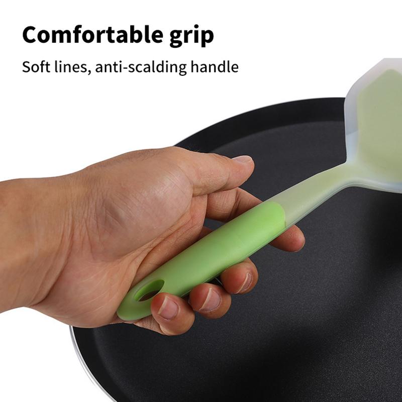 Random Transparent Two-color Silicone Wide-mouth Frying Spatula Translucent Tamagoyaki Spatula Kitchen Utensils Silicone Spatula