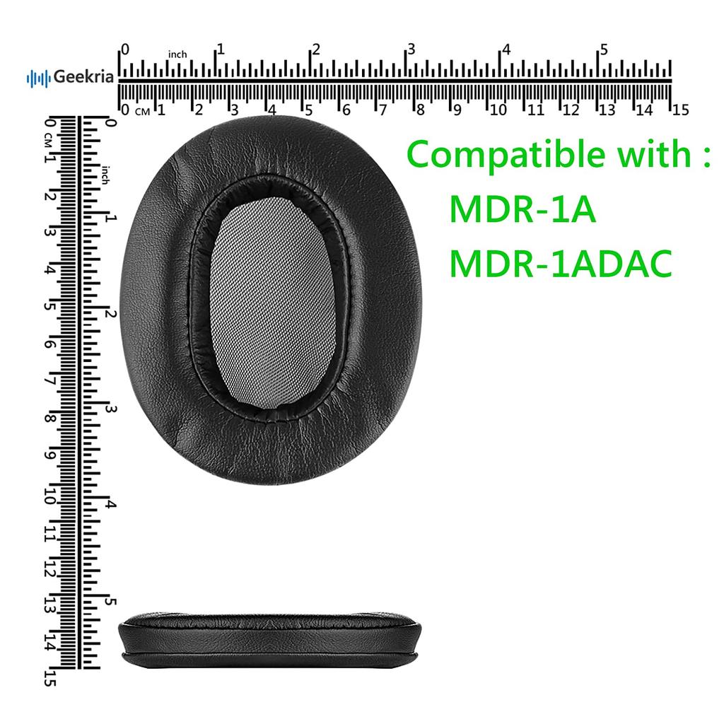 Geekria QuickFi Compatible Ear Pads for Sony MDR-1A and MDR-1ADAC Headphones (Protein LeatherBlack)