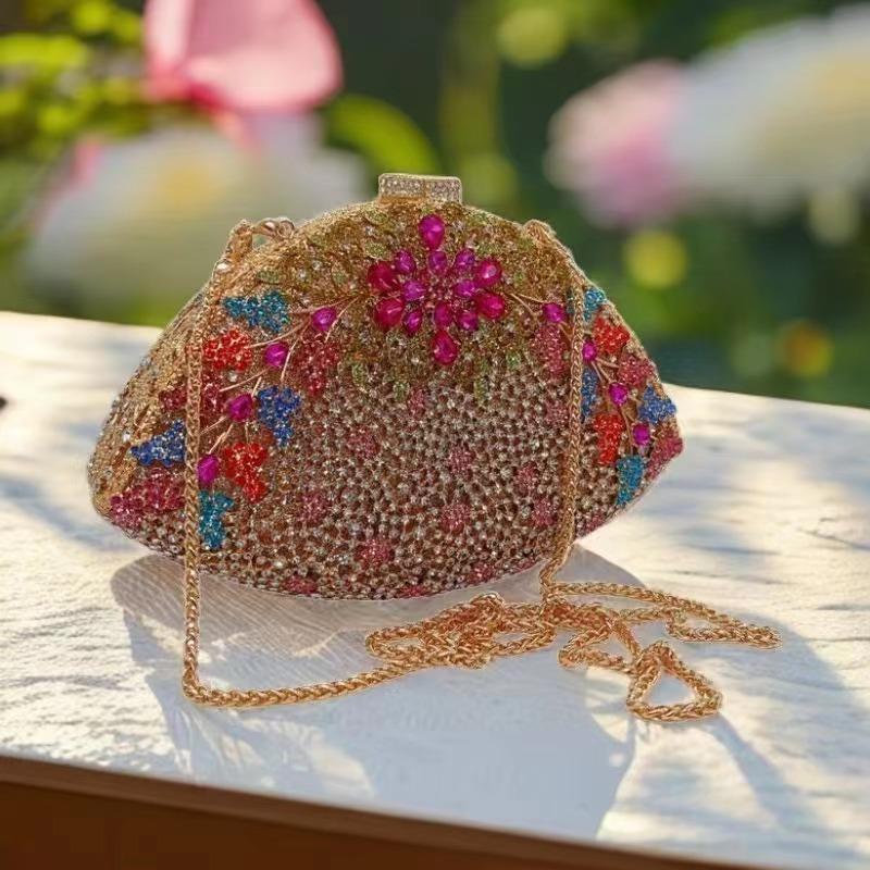 Bolso de Noche Grande para Mujer con Pedrería Bolsos de Mano con Piedras de Novia Bolso de Mano Superior de Boda con Diamantes Bolso de Mano para Fiesta de Boda con Cristales
