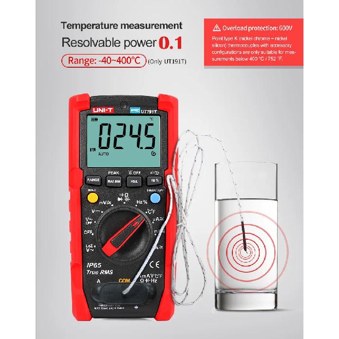 UNI-T UT191E UT191T Professional Digital Multimeter UNIT True RMS ACV AC DC Voltage Current Meter Capacitor Resistor Tester