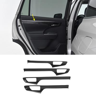 Accoudoir intérieur de voiture poignée de porte bol décor autocollant couverture ABS carbone pour Toyota Highlander Kluger 2022 intérieur
