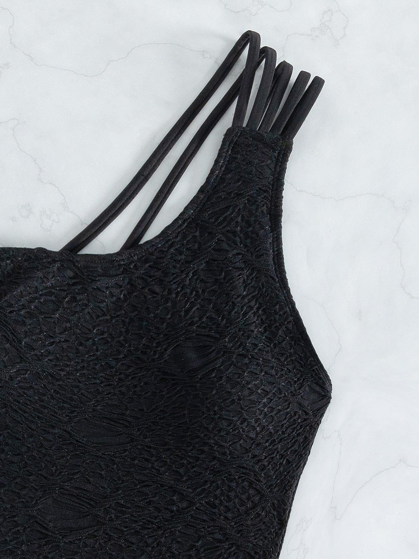 Женский цельный купальник на одно плечо — фото 5