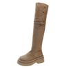 Two wear folded knee boots women's 2025 new autumn and winter thick-soled thin small long boots tall knight boots