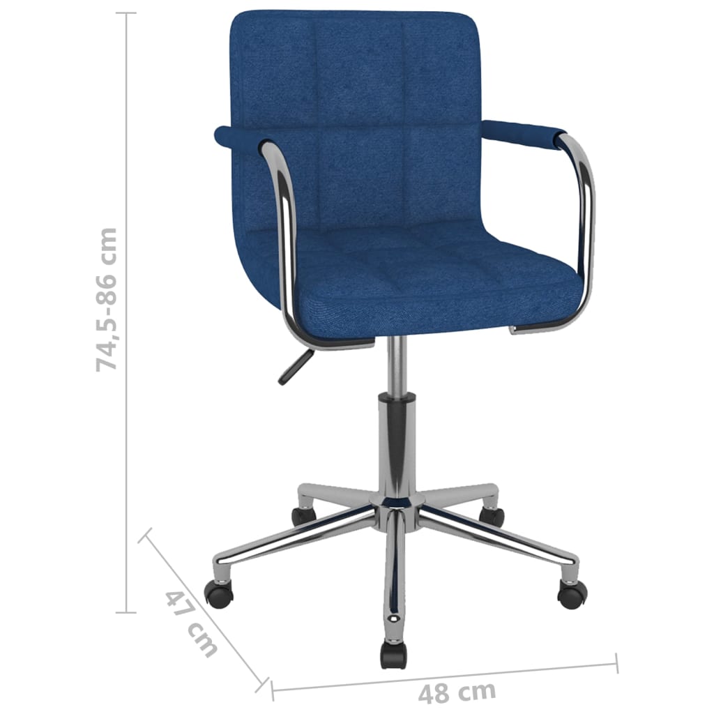 Swivel Dining Chair Blue Fabric