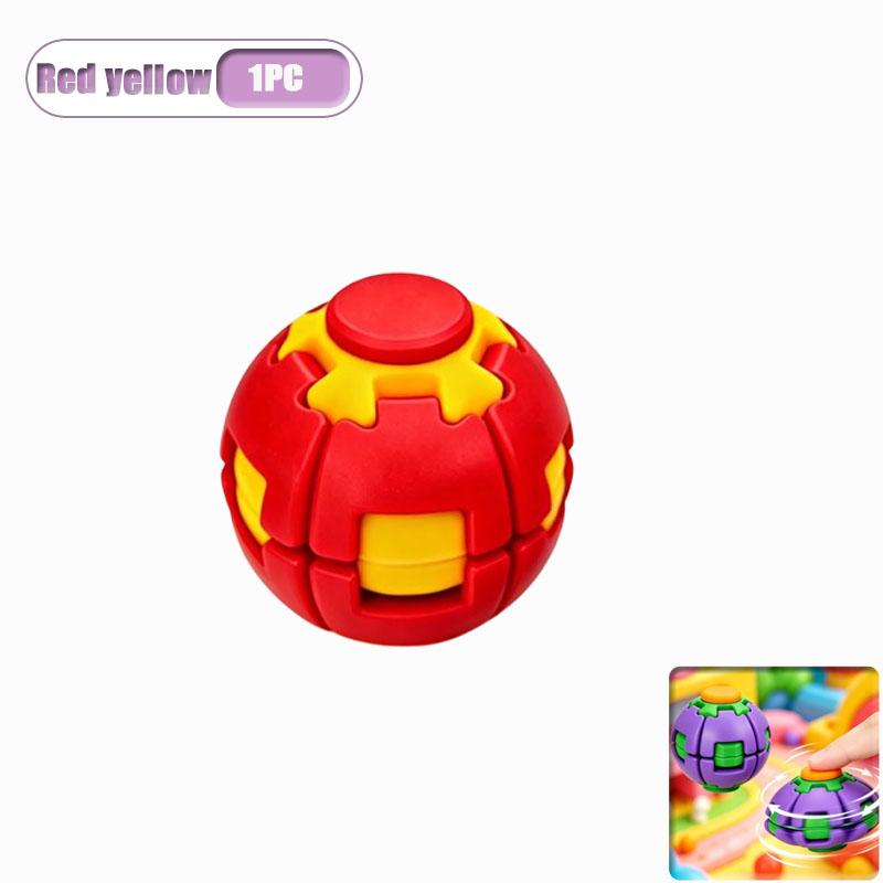 1-4Pcs Press Spin Transform Stress Ball Dual Mode Squeeze And Rotate Fidget Toy Silent Gyro Desk Calm For Office Study