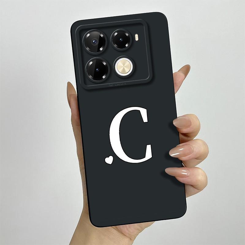 for Infinix Note 40 4G X6853 / Note 40 Pro 4G 5G X6850 X6851 / Pro Plus X6851B Phone Case Cute Letters Silicone Shockproof Cover