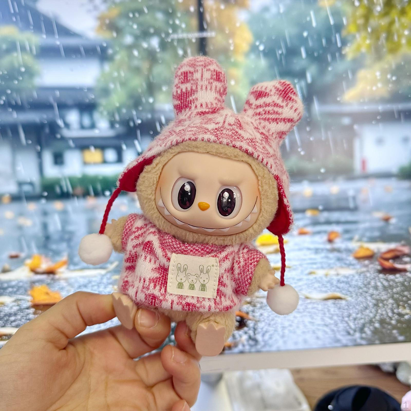 

Кукольный свитер Удобная подвеска Съемная одежда для 15 см Серый розовый