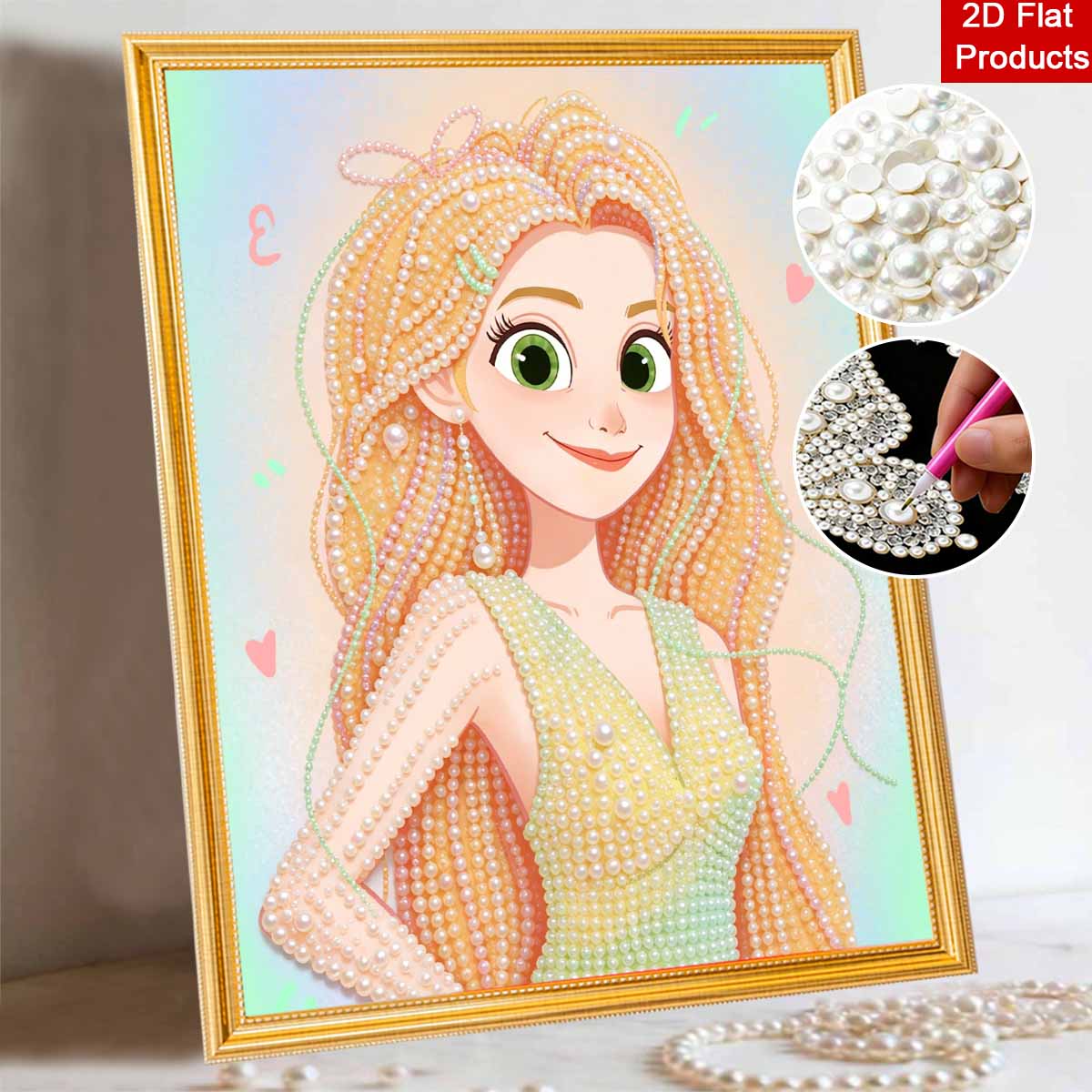 Disney Pearl Painting Handmade DIY Pearl Art Painting Simple Living Room Hanging Painting Decoration with Iridescent Pearls 30x40