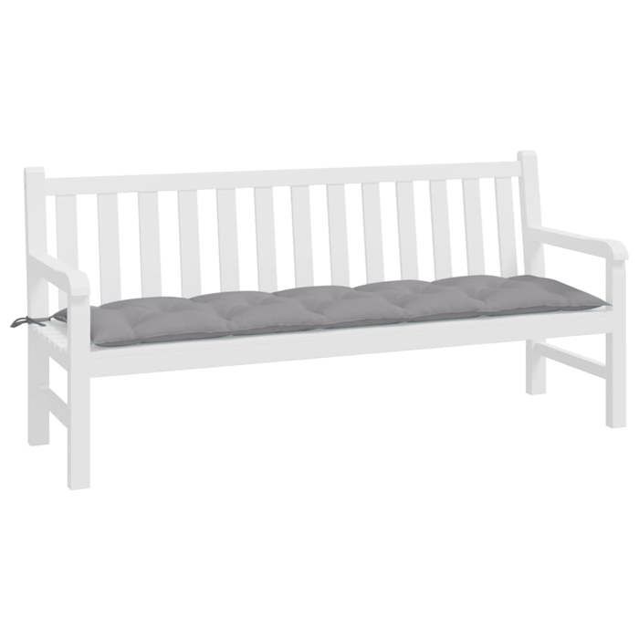 VidaXL Coussin de Banc de Jardin, Revêtement de Banc avec Jeux de Cordes, Coussin d'Extérieur Imperméable, Gris 180x50x7 cm 361622