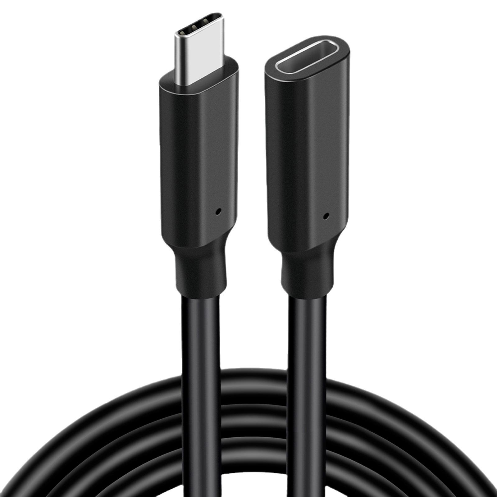 

USB C 3.2 Extension Cable 100W PD 5A Type C Extension Cable 4K @60Hz 10Gbps Thunderbolt 3 For Xiaomi Huawei Switch 0.5M 1M 2M 0.5m