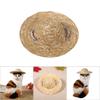 Small Cute Handcrafted Woven Straw Pet Puppy Hat Stylish Costume Hats for Little Dog Cat # S
