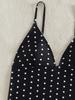 Women's Tankini Strap V-neck Polo-dot Low Waist Sexy Split Bikini Swimsuit