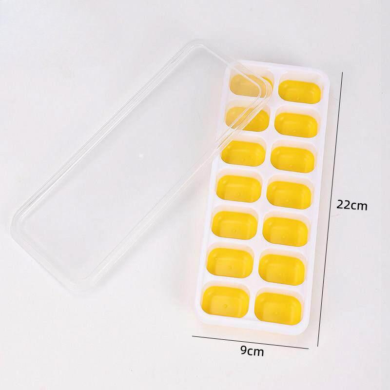 14-piece Ice Cube Tray with Lid - Ice Cube Mold for Home Use - Soft-bottom Ice Tray - Making Ice - Homemade Ice Cubes - Freezing