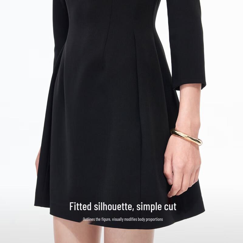 VEROMODA Winter Solid Color Slim-Fit A-Line Dress