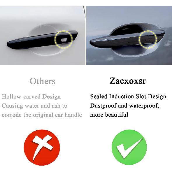 No Adhesive Car Door Handle Cover Protector Compatible For     2024 2025 Mazda 3 CX-30  2024 2025 CX-50 Accessories (1. Glossy Black)