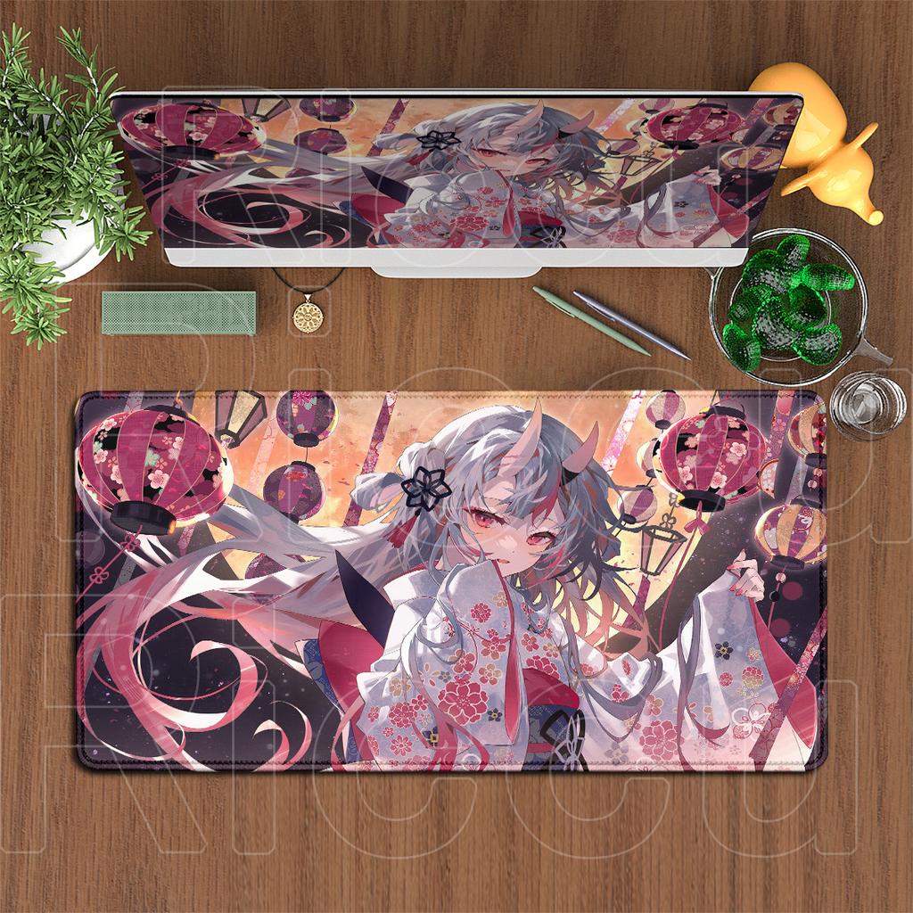 Anime Non-slip Rubber Mouse Pads Large Gamer Desktop Cabinet Carpets Hololive Nakiri Ayame Mauspad Office XXL Gaming Accessories