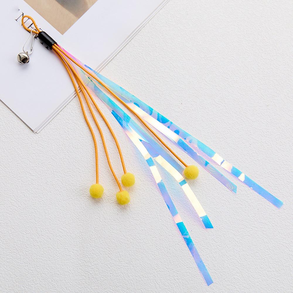Crinkle Paper Cat Wand Toy Colorful Tassels Cat Teasing Stick Interactive Cat Toy  Interactive Play оранжевый