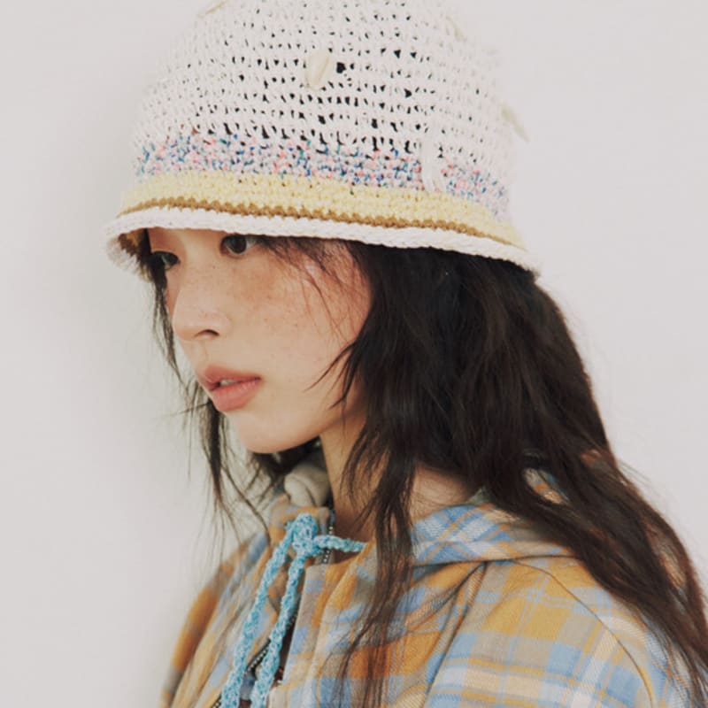 MISU A BARBE SEEBOHNEN MÜTZE WEISS