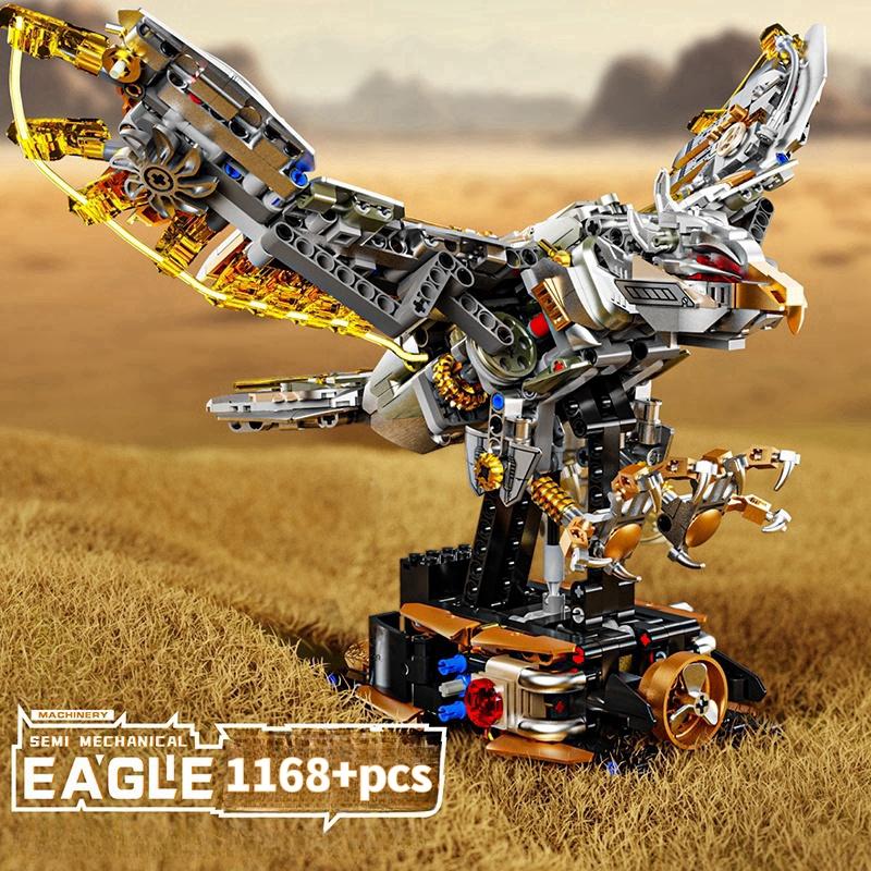 MOC Mechanical Eagle Building Blocks Set Animal World Model Kit Power Motor Technical Bricks Kids Christmas Birthday Gifts