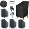 210D Oxford Cloth Waterproof Chair Cover, Black Outdoor Patio Seat Footstool Cover, Large All-Weather Furniture Protector