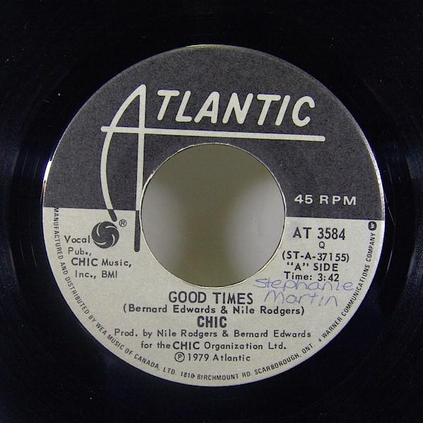 

7inch Record CHIC - Good Times AT3584 Atlantic 1979 Canada Soul/Funk Used