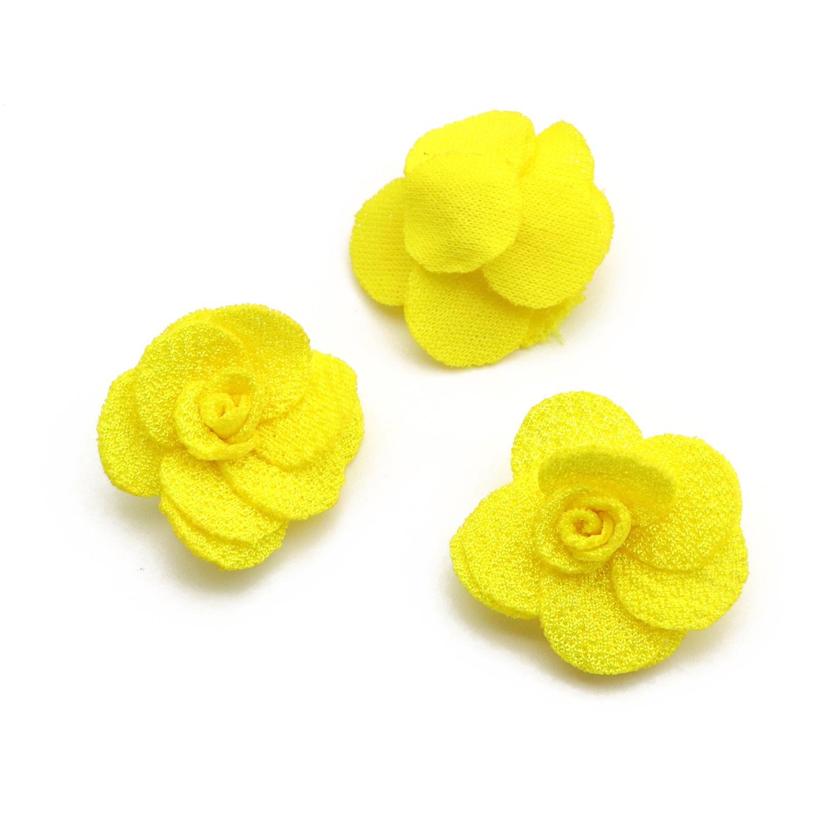 

20 шт. 2,5 см 3D сетчатая роза аппликация для DIY головных уборов заколки для волос декор аксессуары одежда шляпа обувь поделки швейные нашивки One Size жёлтый