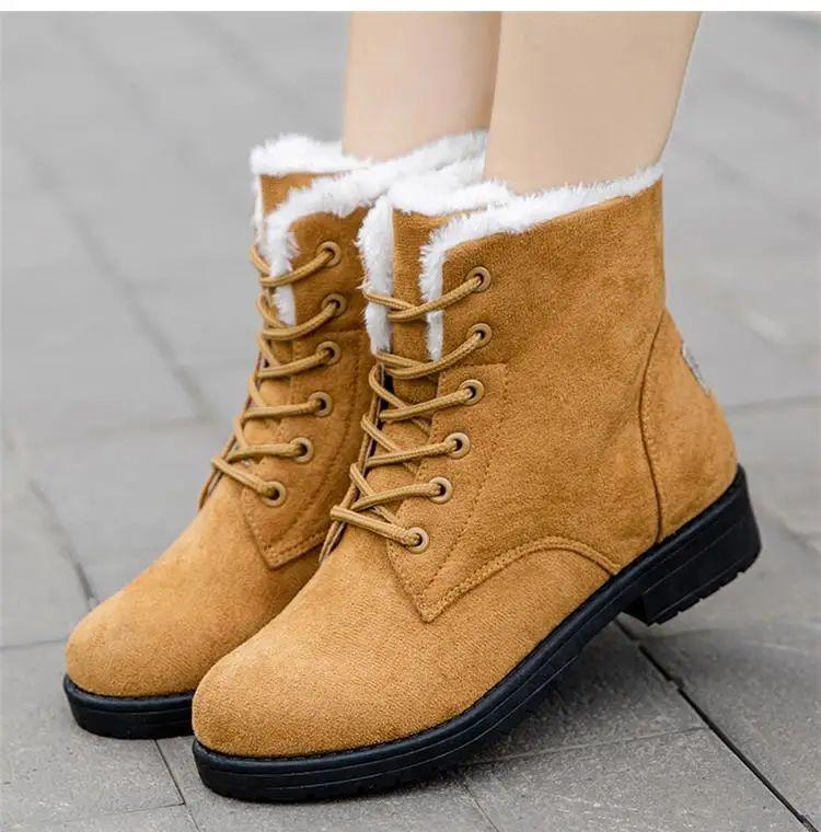 Snow Women Boots Flat Boots for Women Platform Ladies Shoes Plush Keep Warm Boots Ladies Fur Winter Shoes Women Botas Mujer
