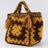 Raw Wool Knitting Kit Large Motif Bag In Mustard -