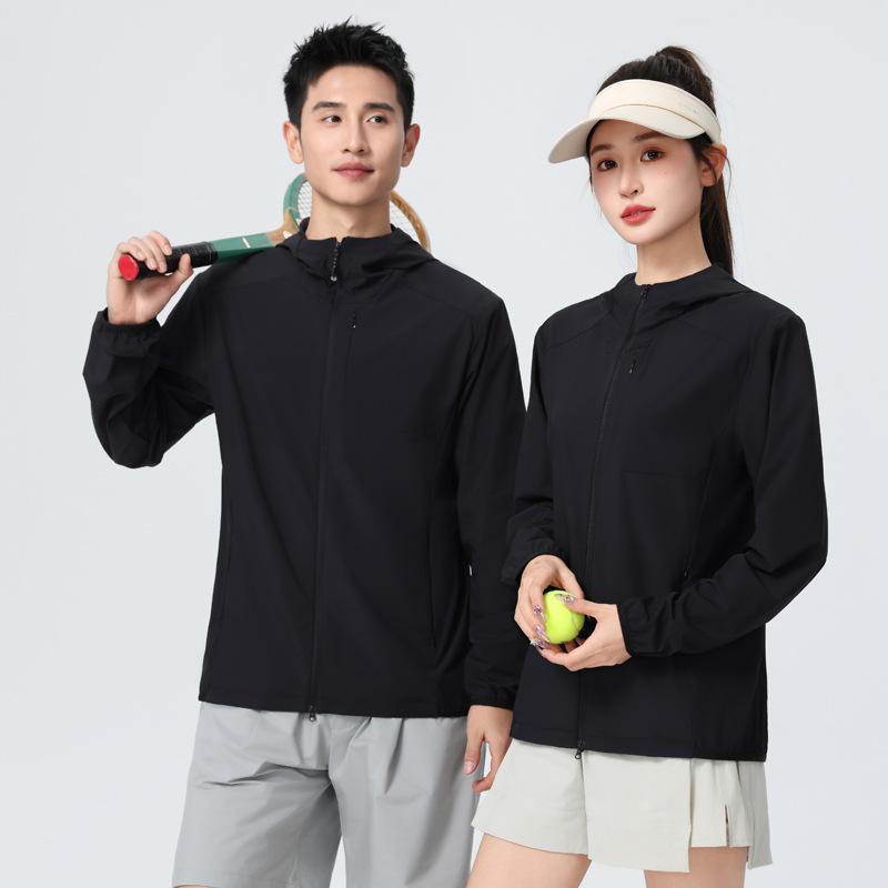 1011 new summer cool ice silk sunscreen clothing women's hooded UV protection sunscreen clothing men's upf10 + skin clothing