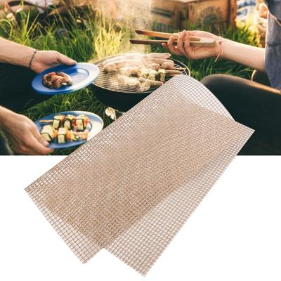 Reusable Non BBQ Grill Roast Mat Pad Cooking Baking Outdoor Picnic Fry Cooking (Brown)