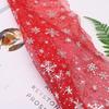 Polyester Fabric Snowflake Pattern Printed Fabric Tulle Fabric 1meter/Lot For Birthday Party Wedding Decor Craft Projects