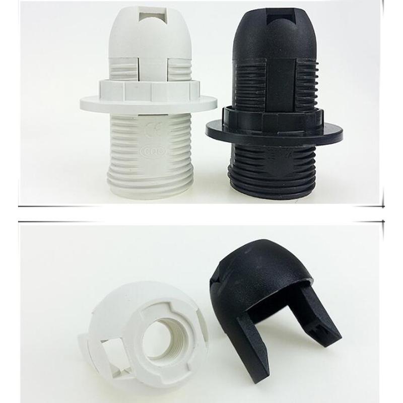 E14 Light Bulb Lamp Holder Base Socket Lampshade Collar Splitter Screw Converter Black White for Home LED Lighting